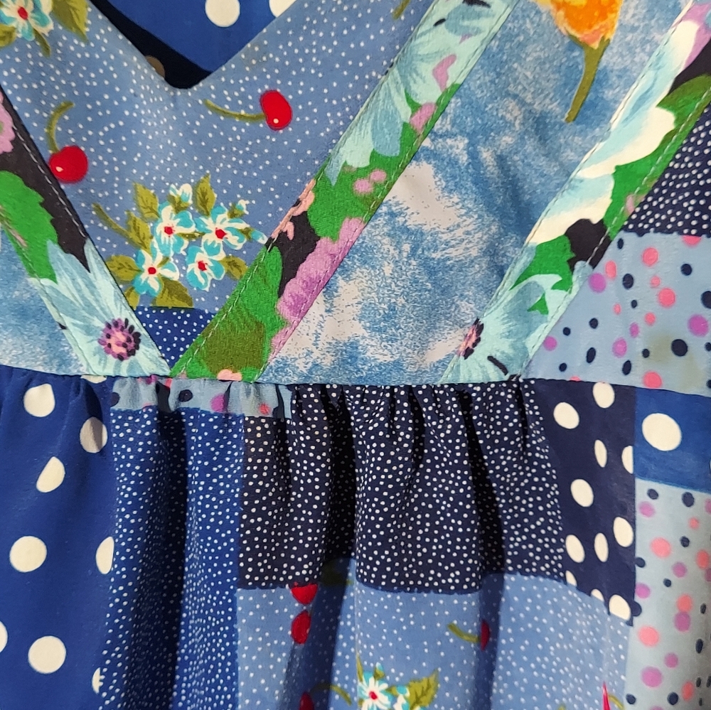 Lisa Maru Honolulu Vintage Multicolor Floral Patchwork Maxi Dress WM Size 3XL - Picture 9 of 15